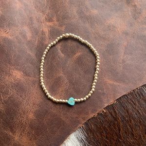 14kt Gold Plated Beads and Turquoise Heart
